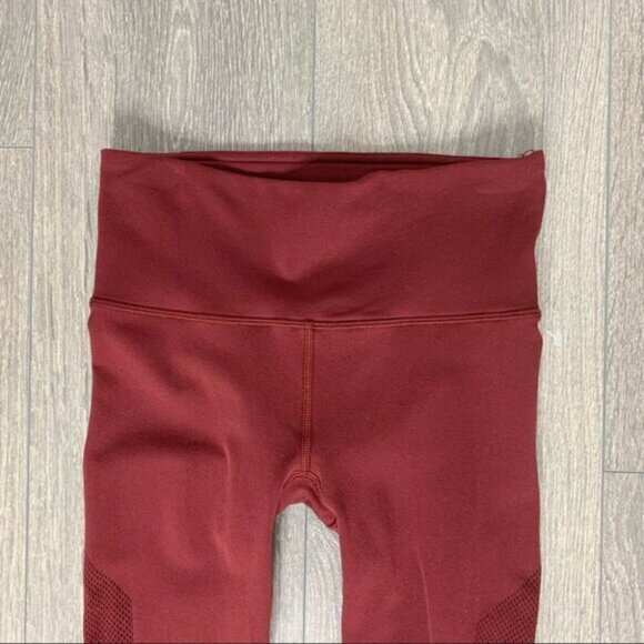 Lululemon Reveal 7/8 Tights Deep Rouge Leggings Mesh Dotted Seamless Size XS - Picture 5 of 16